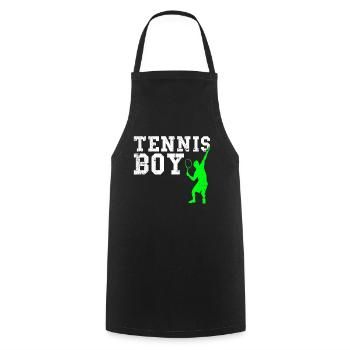 Tennis boy - Kochschürze - Schwarz - Vorne - AI Model Male 185 dark (185cm)