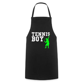 Tennis boy - Kochschürze - Schwarz - Vorne - AI Model Male 185 dark (185cm)