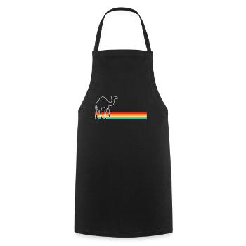 Dromadaire rétro - Tablier de cuisine - noir - Devant - AI Model Male 185 dark (185cm)
