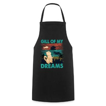 Gill Of My Dreams - Fishing - Cat - Retro - Nature - Cooking Apron - black - Front - AI Model Male 185 dark (185cm)