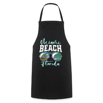 Miami Beach Florida - Kochschürze - Schwarz - Vorne - AI Model Male 185 dark (185cm)