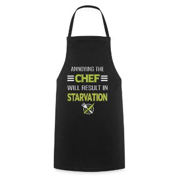 Koch Küche Geschirr Chefkoch Restaurant Besteck - Kochschürze - Schwarz - Vorne - AI Model Male 185 dark (185cm)