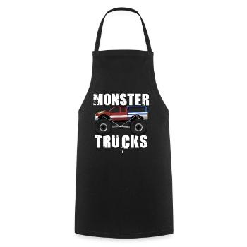 Monster Truck Große Reifen Kind Liebe I Geschenk - Kochschürze - Schwarz - Vorne - AI Model Male 185 dark (185cm)
