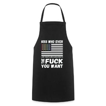 LGBTQ Pride embrassez qui vous voulez - Tablier de cuisine - noir - Devant - AI Model Male 185 dark (185cm)