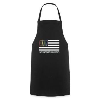 LGBTQ Pride Rights are Human Rights - Cooking Apron - black - Front - AI Model Male 185 dark (185cm)