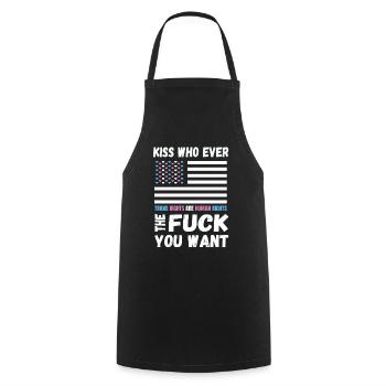 LGBTQ Pride embrassez qui vous voulez - Tablier de cuisine - noir - Devant - AI Model Male 185 dark (185cm)