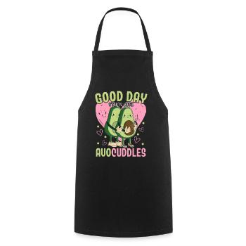 A good day starts with Avocuddles Avocado Guac - Cooking Apron - black - Front - AI Model Male 185 dark (185cm)