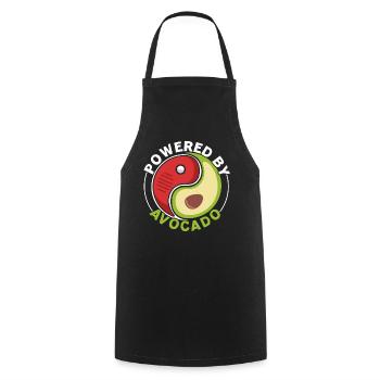 Powered by Avocado Guac Guacamole Avocado-Lie - Cooking Apron - black - Front - AI Model Male 185 dark (185cm)