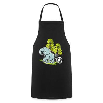 Elephant Lovers Wildlife Animal Safari Zookeeper - Cooking Apron - black - Front - AI Model Male 185 dark (185cm)