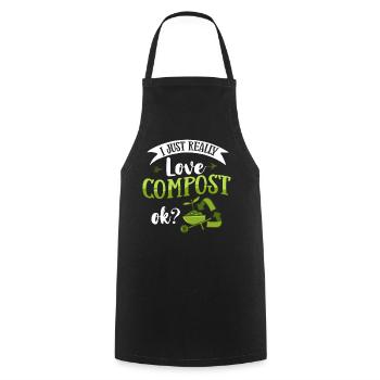 Composting Compost Worm Waste - Cooking Apron - black - Front - AI Model Male 185 dark (185cm)