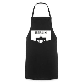 Porte de Brandebourg de Berlin blanc - Tablier de cuisine - noir - Devant - AI Model Male 185 dark (185cm)