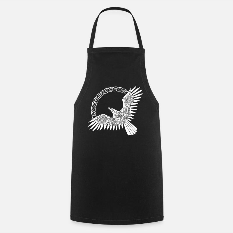Weißer Wikinger-Adler - Kochschürze - Schwarz