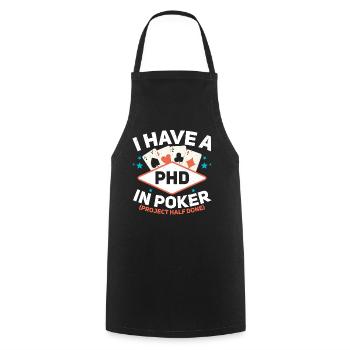 J’ai un doctorat en Poker Gambling Ca - Tablier de cuisine - noir - Devant - AI Model Male 185 dark (185cm)