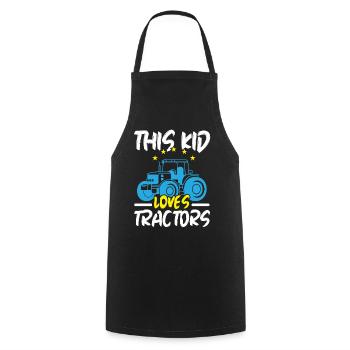 Cet enfant adore les tracteurs Farm La - Tablier de cuisine - noir - Devant - AI Model Male 185 dark (185cm)