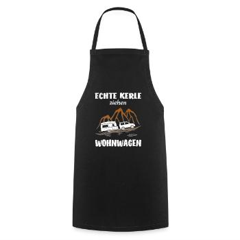 Echte Kerle ziehen Wohnwagen Urlaub - Kochschürze - Schwarz - Vorne - AI Model Male 185 dark (185cm)