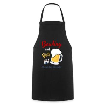Bowling Bier Spruch Bowlingkugel Pins bowlen Spaß - Kochschürze - Schwarz - Vorne - AI Model Male 185 dark (185cm)