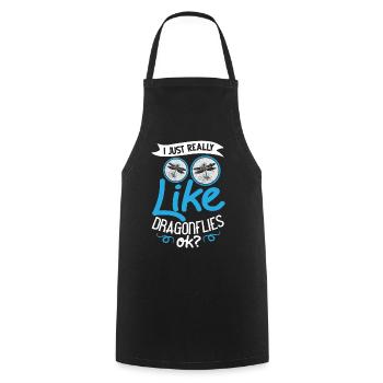 Dragonflies Flying Insect Quotes Entomologist - Cooking Apron - black - Front - AI Model Male 185 dark (185cm)