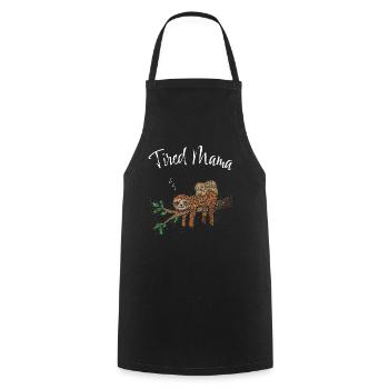 Maman Paresseuse Expectant Fête des Mères - Tablier de cuisine - noir - Devant - AI Model Male 185 dark (185cm)
