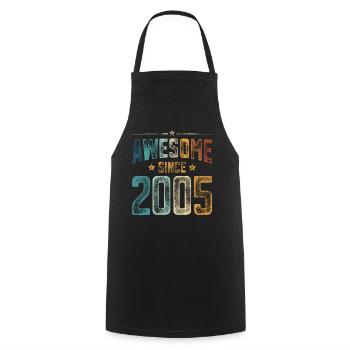 2005 Naissance Année de naissance - Tablier de cuisine - noir - Devant - AI Model Male 185 dark (185cm)