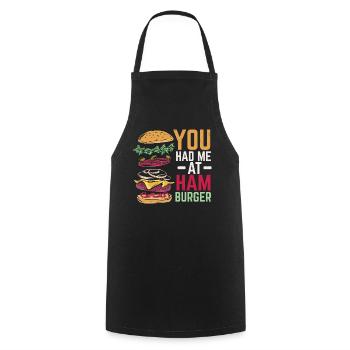 Du hattest mich bei Hamburger Burger Eater Food Fo - Kochschürze - Schwarz - Vorne - AI Model Male 185 dark (185cm)