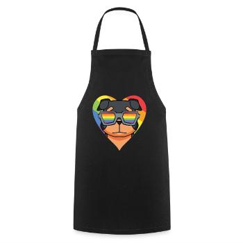 LGBT Hund Rottweiler Regenbogen - Kochschürze - Schwarz - Vorne - AI Model Male 185 dark (185cm)