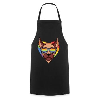 Chien LGBT Great Dane Rainbow - Tablier de cuisine - noir - Devant - AI Model Male 185 dark (185cm)