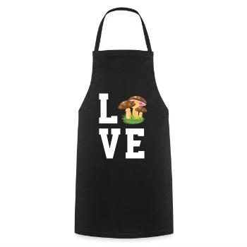 J’adore les champignons - Tablier de cuisine - noir - Devant - AI Model Male 185 dark (185cm)