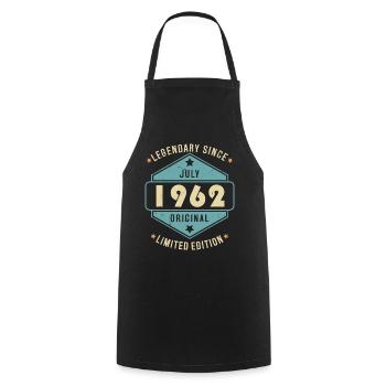 Juillet 1962 Vintage Retro Anniversaire - Tablier de cuisine - noir - Devant - AI Model Male 185 dark (185cm)