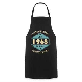 Juillet 1968 Vintage Retro Anniversaire - Tablier de cuisine - noir - Devant - AI Model Male 185 dark (185cm)