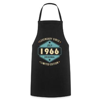 Juillet 1966 Vintage Retro Anniversaire - Tablier de cuisine - noir - Devant - AI Model Male 185 dark (185cm)