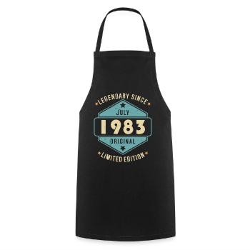 Juillet 1983 Vintage Retro Anniversaire - Tablier de cuisine - noir - Devant - AI Model Male 185 dark (185cm)