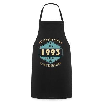 Juillet 1993 Vintage Retro Anniversaire - Tablier de cuisine - noir - Devant - AI Model Male 185 dark (185cm)