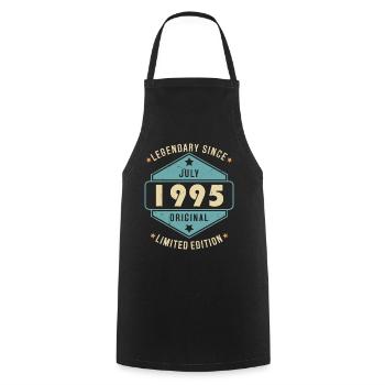 Juillet 1995 Vintage Retro Anniversaire - Tablier de cuisine - noir - Devant - AI Model Male 185 dark (185cm)