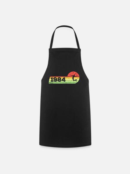 Badminton player born 1984 birthday game - Cooking Apron - black