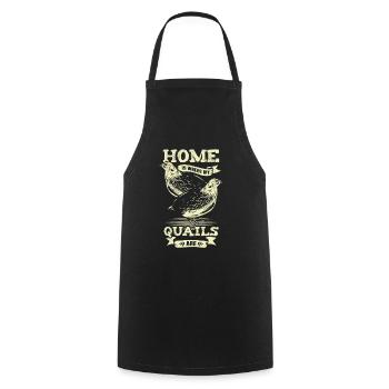 Quail Keeper Breeder Animal Farmer Gift - Cooking Apron - black - Front - AI Model Male 185 dark (185cm)