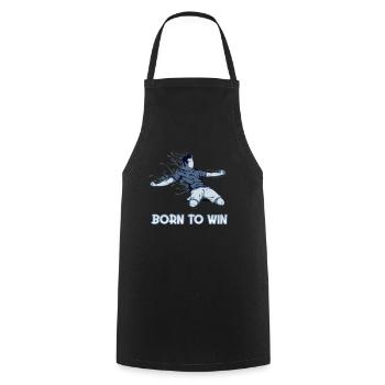 Born To Win Dieu du football Joueur de football - Tablier de cuisine - noir - Devant - AI Model Male 185 dark (185cm)