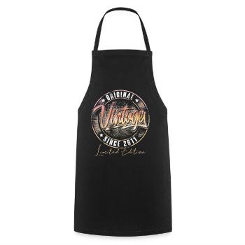 2011 Année de naissance Anniversaire Vintage - Tablier de cuisine - noir - Devant - AI Model Male 185 dark (185cm)