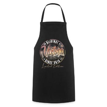 2015 Année de naissance Anniversaire Vintage - Tablier de cuisine - noir - Devant - AI Model Male 185 dark (185cm)