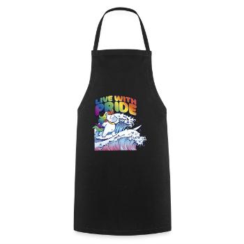 LGBTQ Pride Regenbogen Live with Pride - Kochschürze - Schwarz - Vorne - AI Model Male 185 dark (185cm)