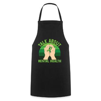 Talk About Mental Health - Cooking Apron - black - Front - AI Model Male 185 dark (185cm)