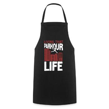 Parkour Free Running Traceur - Cooking Apron - black - Front - AI Model Male 185 dark (185cm)