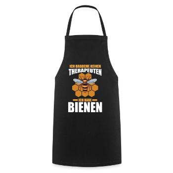Imker Honig Bienen - Kochschürze - Schwarz - Vorne - AI Model Male 185 dark (185cm)