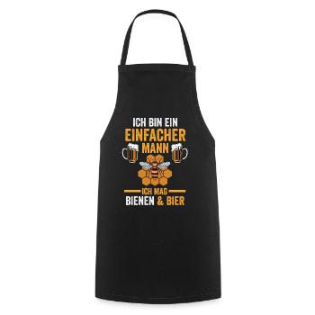 Bier Imker Biene Bienen - Kochschürze - Schwarz - Vorne - AI Model Male 185 dark (185cm)