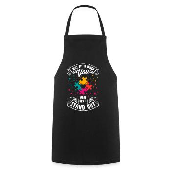 Autisme Cadeau Autiste Asperger TDAH Autisme - Tablier de cuisine - noir - Devant - AI Model Male 185 dark (185cm)