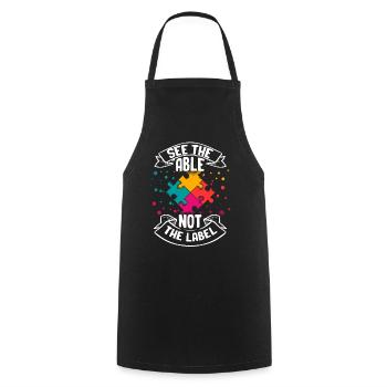 Autism Gift Autistic Asperger ADHD Autism - Cooking Apron - black - Front - AI Model Male 185 dark (185cm)