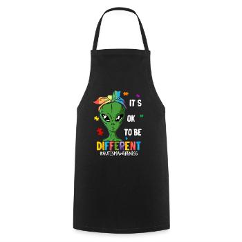 Tshirt autistique Autimus Cadeau Asperger Enfants - Tablier de cuisine - noir - Devant - AI Model Male 185 dark (185cm)