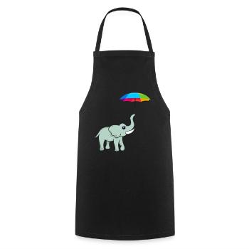 Elephant Gift For Proboscis Africa Wilderness Zoo - Cooking Apron - black - Front - AI Model Male 185 dark (185cm)
