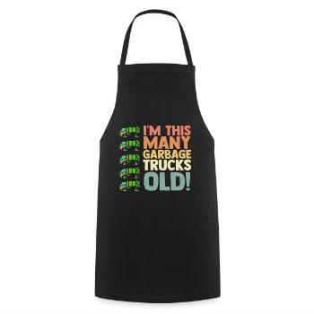 Garbage truck Müllmann Recycling 3rd birthday - Cooking Apron - black - Front - AI Model Male 185 dark (185cm)