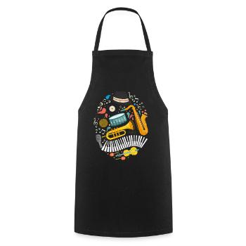 Jazz Tshirt - Kochschürze - Schwarz - Vorne - AI Model Male 185 dark (185cm)