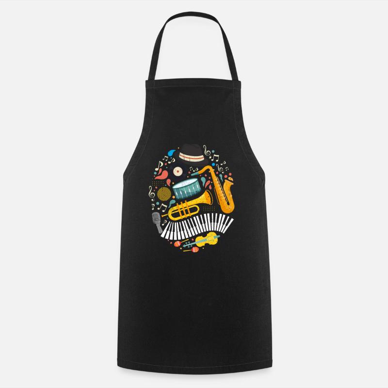 Jazz Tshirt - Cooking Apron - black